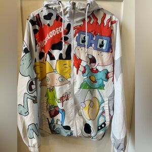 Members Only x Nickelodeon Windbreaker Jacket Medium Rugrats Hey Arnold